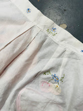 Load image into Gallery viewer, Ffedog Hanner Vintage Retro linen ffrwythau wedi eu gwnio â llaw yn y 60au / Vintage Retro linen hand sewn fruit half apron from the 60s