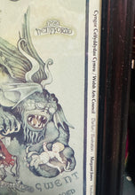 Load image into Gallery viewer, Poster mewn ffrâm o Fap Cymru y Mabinogion, wedi'i ddarlunio gan Margaret Jones ym 1986 / Framed poster of the Mabinogion Map of Wales illustrated by Margaret Jones in 1986