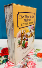 Load image into Gallery viewer, Set o 4 llyfryn pop-up ‘The Wind in the Willows’ Vintage o 1988 / Set of 4 Vintage pop-up ‘The Wind in the Willows’ book from 1988