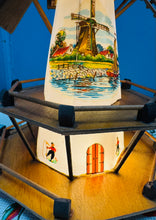 Load image into Gallery viewer, Hen olau Melin Wynt o’r Iseldiroedd wedi ei wneud â llaw yn y 60au a gyda golau newydd tu mewn/ Old handmade Windmill lights from Holland in the 60s with new light fittings