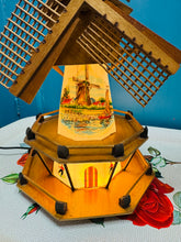 Load image into Gallery viewer, Hen olau Melin Wynt o’r Iseldiroedd wedi ei wneud â llaw yn y 60au a gyda golau newydd tu mewn/ Old handmade Windmill lights from Holland in the 60s with new light fittings