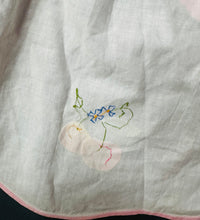 Load image into Gallery viewer, Ffedog Hanner Vintage Retro linen ffrwythau wedi eu gwnio â llaw yn y 60au / Vintage Retro linen hand sewn fruit half apron from the 60s