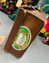 Load image into Gallery viewer, Cês lledr brown Vintage gyda sticeri trafeilio / Vintage brown leather case with travelling stickers