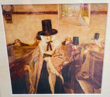 Load image into Gallery viewer, Print Vintage o ddarlun enwog ‘Salem’ o 1908 gan Sydney Curnow Vosper mewn ffrâm ddu / Vintage print of the famous 1908 painting ‘Salem’ by Sydney Curnow Vosper in a black frame