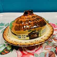 Load image into Gallery viewer, Dysgl menyn Burlington Ware hirgrwn Vintage o’r 30au / Vintage oblong Burlington Ware butter dish from the 30s