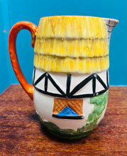 Load image into Gallery viewer, Jwg ‘Cottage Ware’ to gwellt Ivory Ware Hancock’s o’r 20au wedi ei beintio â llaw / Ivory Ware Hancock’s thatched Cottage Ware handpainted Jug from the 20s
