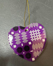 Load image into Gallery viewer, Calon seramig print Tapestri Cymreig / Welsh Tapestry print ceramic heart
