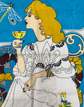 Load image into Gallery viewer, Llian sychu llestri Babycham linen Vintage o’r 70au / Vintage linen Babycham tea towell from the 70s
