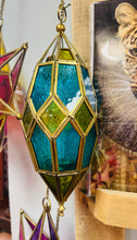 Load image into Gallery viewer, Lantern gwydr turquoise steil Moroccan / Moroccan turquoiseglass lantern
