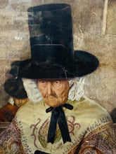 Load image into Gallery viewer, Print Vintage o ddarlun enwog ‘Salem’ o 1907 gan Sydney Curnow Vosper mewn ffrâm bren fawr o festri Capel Cymreig / Large Antique framed vintage print of the famous 1907 painting ‘Salem’ by Sydney Curnow Vosper from a Welsh Chapel Vestry
