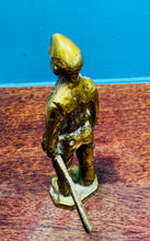 Load image into Gallery viewer, Ffigwr glowr brass Hynafol / Antique brass coal miner figure
