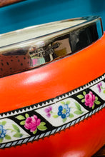 Load image into Gallery viewer, Powlen fawr Vintage seramig ac EPNS ‘Burslem’ oren llachar / Vintage ceramic and EPNS bright orange  ‘Burslem’ large bowl
