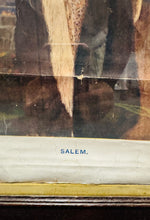 Load image into Gallery viewer, Print Vintage o ddarlun enwog ‘Salem’ o 1907 gan Sydney Curnow Vosper mewn ffrâm bren fawr o festri Capel Cymreig / Large Antique framed vintage print of the famous 1907 painting ‘Salem’ by Sydney Curnow Vosper from a Welsh Chapel Vestry
