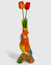 Load image into Gallery viewer, Fâs seramig parot oren / Orange parrot ceramic vase
