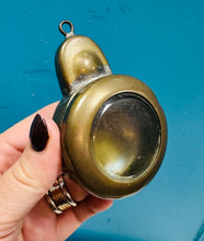 Load image into Gallery viewer, Daliwr watch boced brass chwarelwr / glowr Hynafol gyda chaead gwydr / Antique quarrymen / miner brass pocket watch holder with glass lid
