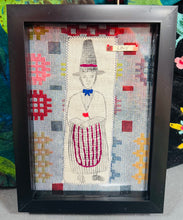 Load image into Gallery viewer, Ffrâm Lois y Ladi Gymreig wedi’i frodio â llaw / Framed hand embroidered Lois the Welsh Lady
