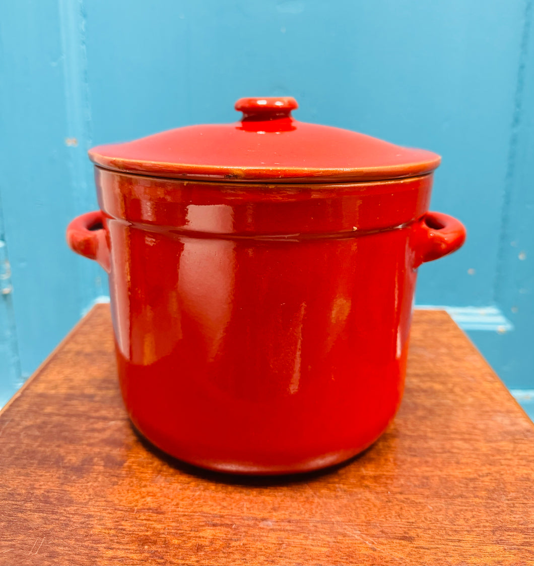 Pot casserole terracotta Albisola Retro coch o’r Eidal / Retro Albisola terracotta red casserole pot from Italy