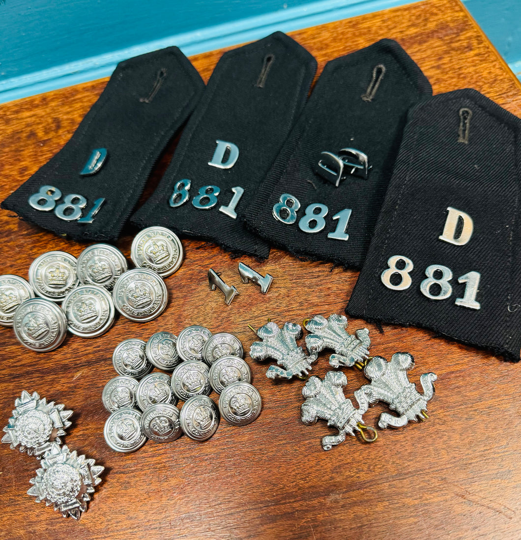 Casgliad o ‘lapels’, botymau a bathodynau Constabulary Heddlu De Cymru / Collection of South Wales Constabulary lapels, buttons and badges