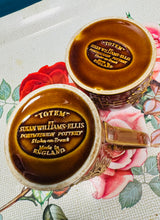 Load image into Gallery viewer, Jwg lefrith a phowlen siwgr amber brown Retro Portmeirion Totem o’r 70au / Retro amber brown Portmeirion Totem milk jug and sugar bowl from the 70s
