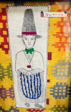 Load image into Gallery viewer, Ffrâm Gwenda y Ladi Gymreig wedi’i frodio â llaw / Framed hand embroidered Gwenda the Welsh Lady
