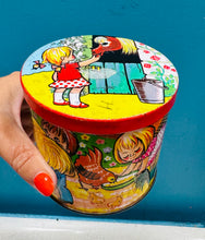 Load image into Gallery viewer, Tin fferins Blue Bird Confectionery ’Down on the Farm’ o’r 60au / Vintage Blue Bird Confectionery ‘Down on the Farm’ 1960&#39;s sweet tin
