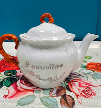 Load image into Gallery viewer, Tebot bychan Hynafol ‘A present from Bettws y Coed’ / Antique ’A present from Bettws y Coed’ small pink teapot
