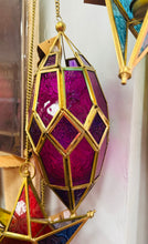 Load image into Gallery viewer, Lantern gwydr piws steil Moroccan / Moroccan purple glass lantern
