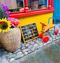 Load image into Gallery viewer, Treic / Beic pren glas a coch Vintage o’r 80au / Vintage 1980s Wooden blue and red Trike / Bike

