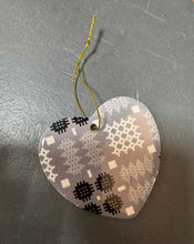 Load image into Gallery viewer, Calon seramig print Tapestri Cymreig / Welsh Tapestry print ceramic heart
