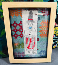 Load image into Gallery viewer, Ffrâm Eleri y Ladi Gymreig wedi’i frodio â llaw / Framed hand embroidered Eleri the Welsh Lady
