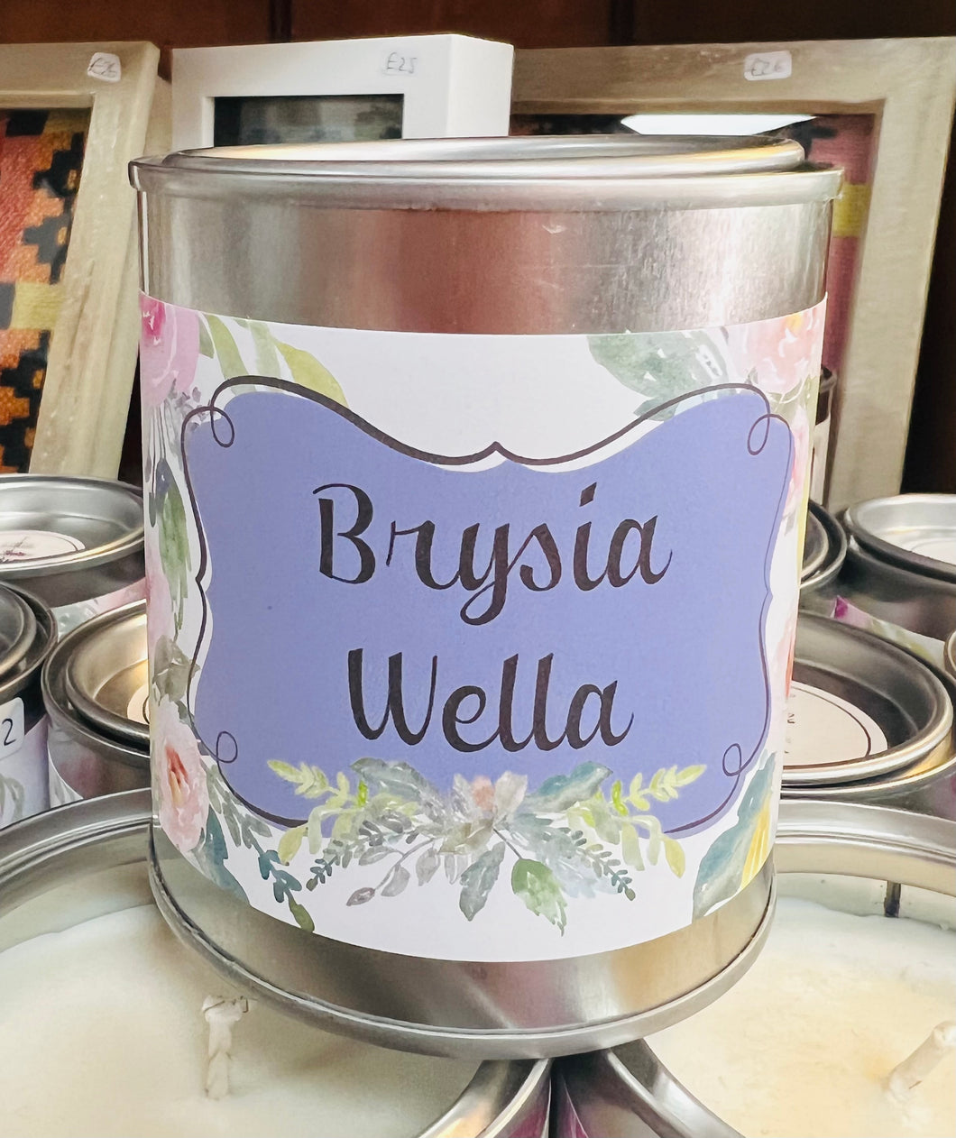 Canhwyll Brysia Wella mewn Tin / Brysia Wella Candle in a Tin