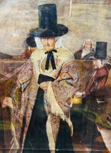 Load image into Gallery viewer, Print Vintage o ddarlun enwog ‘Salem’ o 1907 gan Sydney Curnow Vosper mewn ffrâm bren fawr o festri Capel Cymreig / Large Antique framed vintage print of the famous 1907 painting ‘Salem’ by Sydney Curnow Vosper from a Welsh Chapel Vestry
