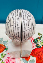 Load image into Gallery viewer, Pen Seramig Antiqued Phrenology daliwyr llyfrau / Bookends  Antiqued Ceramic Phrenology head
