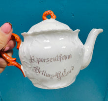 Load image into Gallery viewer, Tebot bychan Hynafol ‘A present from Bettws y Coed’ / Antique ’A present from Bettws y Coed’ small pink teapot
