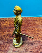 Load image into Gallery viewer, Ffigwr glowr brass Hynafol / Antique brass coal miner figure
