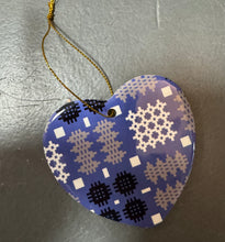 Load image into Gallery viewer, Calon seramig print Tapestri Cymreig / Welsh Tapestry print ceramic heart
