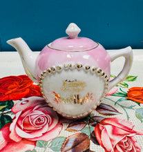 Load image into Gallery viewer, Tebot pinc bychan Hynafol ‘A present from Pwllheli’ / Antique ’A present from Pwllheli’ small pink teapot
