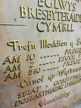 Load image into Gallery viewer, Hen arwydd Capel Salem ar ddarn o bren wedi ei beintio â llaw / Antique hand painted ‘Capel Salem’ Welsh Chapel sign on a wooden board
