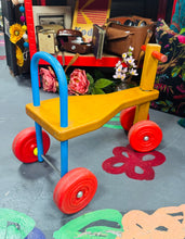 Load image into Gallery viewer, Treic / Beic pren glas a coch Vintage o’r 80au / Vintage 1980s Wooden blue and red Trike / Bike
