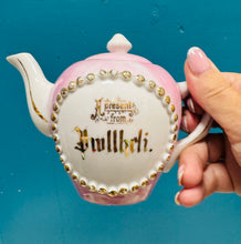 Load image into Gallery viewer, Tebot pinc bychan Hynafol ‘A present from Pwllheli’ / Antique ’A present from Pwllheli’ small pink teapot

