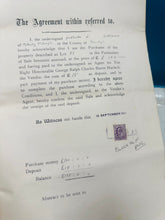 Load image into Gallery viewer, Lord Harlech’s Sales Contract Medi 12fed, 1911 / Lord Harlech’s Sales Contract September 12th, 1911
