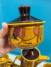 Load image into Gallery viewer, Set coffi Retro Royal Worcester Palissy Taurus from the 70s / Retro Royal Worcester Palissy Taurus coffee set from the 70s
