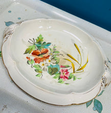 Load image into Gallery viewer, Plat gweini hirgrwn Hynafol wedi ei beintio â llaw / Hand painted Antique oval serving plate
