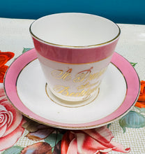 Load image into Gallery viewer, Cwpan a soser binc ‘A present from Beddgelert’ Hynafol / Antique ‘A present from Beddgelert’ pink cup and saucer
