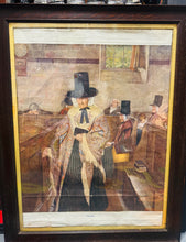 Load image into Gallery viewer, Print Vintage o ddarlun enwog ‘Salem’ o 1907 gan Sydney Curnow Vosper mewn ffrâm bren fawr o festri Capel Cymreig / Large Antique framed vintage print of the famous 1907 painting ‘Salem’ by Sydney Curnow Vosper from a Welsh Chapel Vestry
