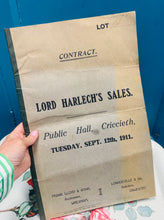 Load image into Gallery viewer, Lord Harlech’s Sales Contract Medi 12fed, 1911 / Lord Harlech’s Sales Contract September 12th, 1911
