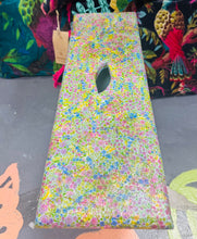 Load image into Gallery viewer, Stôl droed wedi ei pheintio a’i gorchuddio â decoupage / Decoupage and painted foot stool
