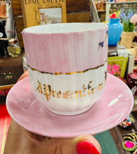 Load image into Gallery viewer, Cwpan a soser hynafol ‘A present from Llanberis’ / Antique ‘A present from Llanberis’ cup and saucer
