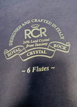 Load image into Gallery viewer, Set o 6 gwydryn champagne flute Royal Crystal Rock Cristallo Al Piombi 24% Crisial yn eu bocs gwreiddiol / Set of 6 Royal Crystal Rock Cristallo Al Piombi 24% Crystal champagne flutes in original box

