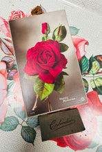 Load image into Gallery viewer, Calendr wal Vintage rhosen coch o 1934 heb ei ddefnyddio / Vintage 1934 red rose wall calendar that’s never been used
